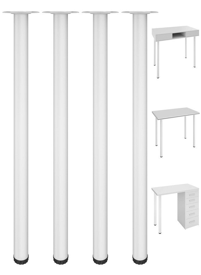 Kullavik 28 Inch Adjustable Desk Legs Heavy Duty Metal Furniture Legs for Office Desk, Coffee Table, Kitchen Table (Set of 4) - White - Image 1
